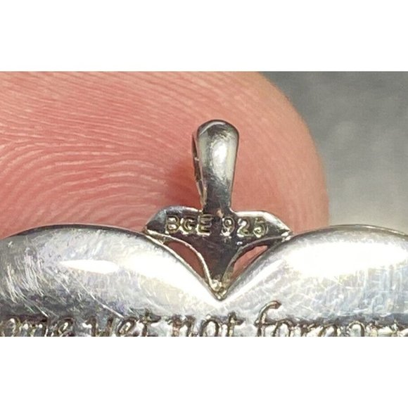 BGE Handcrafted Solid 925 CZ Heart Message Necklace "Gone Yet Not Forgotten” - Picture 7 of 7